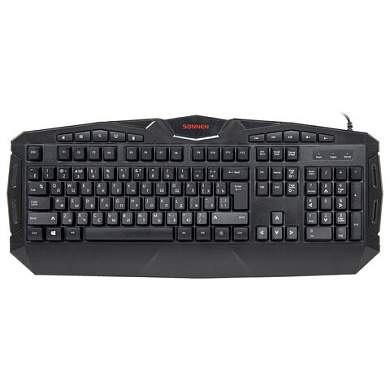 Клавиатура проводная SONNEN Q9M, USB, 104 клавиши + 10 мультимедийных, RGB, черная, 513511 (арт. 513511)