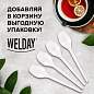Ложка чайная одноразовая пластиковая 125 мм, белая, КОМПЛЕКТ 100 шт., WELDAY, 607829 (арт. 607829)
