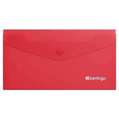 Папка-конверт на кнопке Berlingo "Soft Touch", C6, 200мкм, софт-тач, коралловая (арт. 369438)
