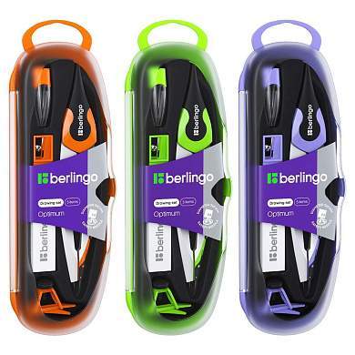 Готовальня Berlingo "Optimum", 5 предметов, циркуль 135мм, пластиковый футляр (арт. 231676)
