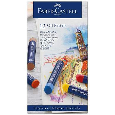 Пастель масляная Faber-Castell "Oil Pastels", 12 цветов, картон. упаковка (арт. 285954)