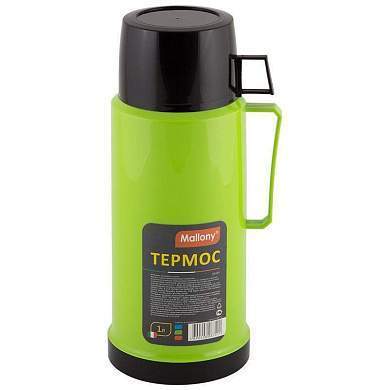 Термос Mallony 2644H, 1л, стекло, синий, зелен, оранж. 1721 (арт. 692184)