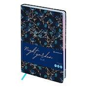 Ежедневник недатированный, А5, 136л., кожзам, Greenwich Line "Night garden. Blue", тон. блок (арт. 342850)