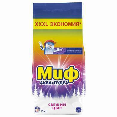 Стиральный порошок-автомат 15 кг, МИФ, 100 стирок, 80769432 (арт. 609025)