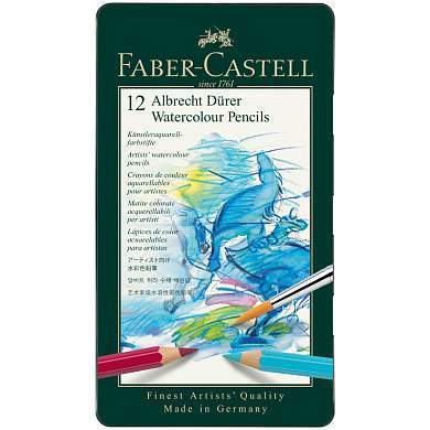 Карандаши акварельные художественные Faber-Castell "Albrecht Dürer", 12цв., метал. коробка (арт. 285904)