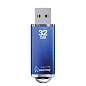 Флеш-диск 32 GB, SMARTBUY V-Cut, USB 2.0, металлический корпус, синий, SB32GBVC-B (арт. 512187)