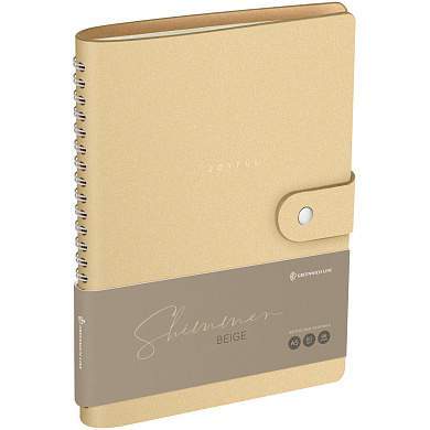 Записная книжка А5 96л. ЛАЙТ, кожзам, скрытый гребень, Greenwich Line "Shimmer. Beige", блок в линию (арт. 358022)