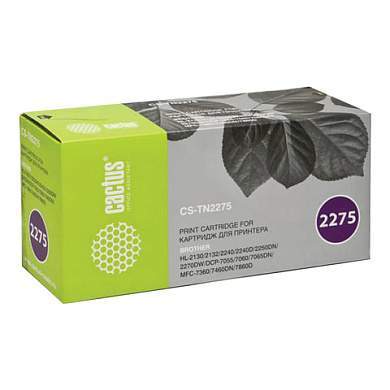 Картридж лазерный CACTUS (CS-TN2275) для BROTHER HL-2240R/2250/DCP-7060/7065, ресурс 2600 стр., CS-TN2275S (арт. 362681)