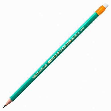 Карандаш чернографитный BIC, 1 шт., "Evolution", HB, с ластиком, корпус зеленый, 8803323 (арт. 180094)