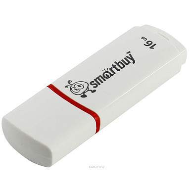 Память Smart Buy "Crown" 16GB, USB 2.0 Flash Drive, белый (арт. 244815)