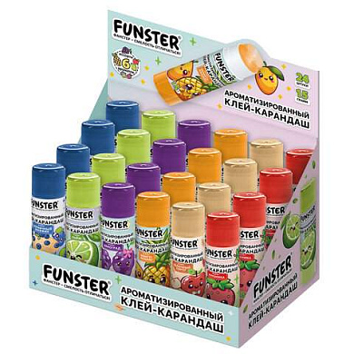 Клей-карандаш ароматизированный FUNSTER (ФАНСТЕР), ассорти 6 запахов, 15 г, 274269 (арт. 274269)