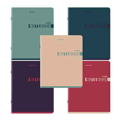 Тетради ДЭК А5 48 л. КОМПЛЕКТ 5 шт. BRAUBERG скоба, клетка, SoftTouch, "NoteColor", 404910 (арт. 404910)