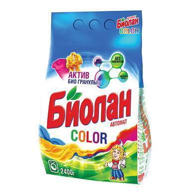 Стиральный порошок-автомат 2,4 кг, БИОЛАН Color (Нэфис Косметикс), 103-4 (арт. 601633)