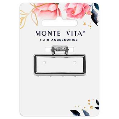 Краб для волос 4,5 см, серебристый, MONTE VITA, 457018 (арт. 457018)