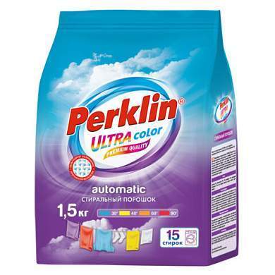 Стиральный порошок автомат 1,5 кг PERKLIN ULTRA "Color", УЛУЧШЕННАЯ ФОРМУЛА, универсальный, 700605 (арт. 700605)