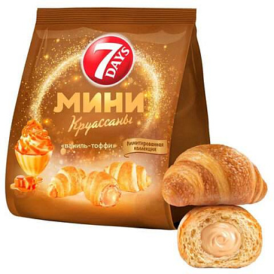 Круассаны мини 7DAYS крем "Ваниль-тоффи", 265 г, Y3643 (арт. 625121)