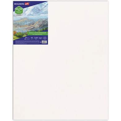 Холст на подрамнике BRAUBERG ART CLASSIC, 80х100см, грунт., 45%хлоп., 55%лен, среднее зерно, 190638 (арт. 190638)