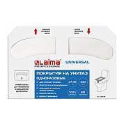 Покрытия на унитаз LAIMA (Система V1), UNIVERSAL, 1/2 сложения, КОМПЛЕКТ 250 шт., 37х42 см, 129539 (арт. 129539)