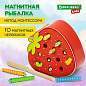Сортер-рыбалка магнитный деревянный развивающий "Клубника", BRAUBERG KIDS, 665245 (арт. 665245)