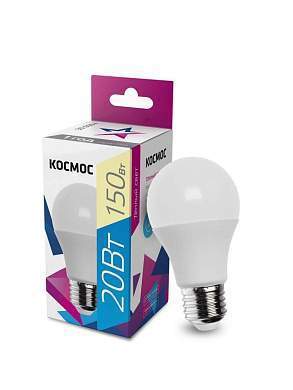 Космос ЛОН A60 E27 20W (1800lm) 3000K 2K матов. 134x65 LkecLED20wA60E2730 (арт. 633799)