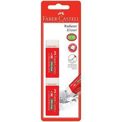 Набор ластиков Faber-Castell "PVC-Free" 2шт., прямоугольный, картон. футляр, в пленке, 63*22*11мм, блистер (арт. 286691)