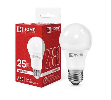 ASD/InHome лампа светодиодн. VC ЛОН A60 E27 25W(2380lm) 4000K 4K 118x60 (без пульсации) 2051 (арт. 950063)