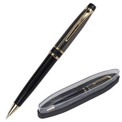 Ручка подарочная шариковая BRAUBERG Sonata, СИНЯЯ, корпус золотистый с черным, линия письма 0,5 мм, 143483 (арт. 143483)