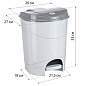 Ведро мусорное с КРЫШКОЙ и ПЕДАЛЬЮ 11 литров, 33х26х27 см, серое, IDEA, М 2891, М2891 (арт. 601031)
