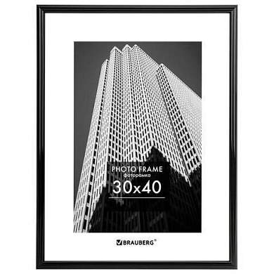 Рамка 30х40 см небьющаяся, багет 14 мм, пластик, BRAUBERG "Original", черная, 391230 (арт. 391230)