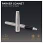 Ручка-роллер Parker "Sonnet Stainless Steel CT" черная, 0,8мм, подарочная упаковка (арт. 240081)