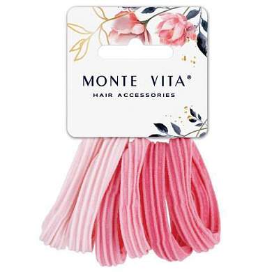 Резинки для волос НАБОР 6 шт., мягкие, большие, оттенки розового, MONTE VITA, 457051 (арт. 457051)