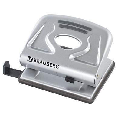 Дырокол металлический BRAUBERG "Metallic", до 20 листов, серебристый, 224339 (арт. 224339)