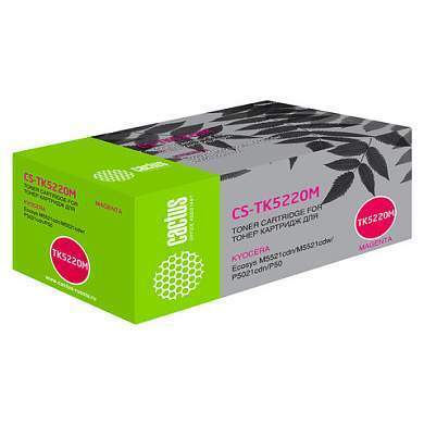 Тонер-картридж CACTUS (CS-TK5220M) для KYOCERA Ecosys P5021cdn/cdw/M5521cdn, пурпур, ресурс 1200 стр. (арт. 362996)