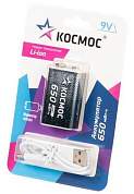 Аккумулятор Космос 6F22/Крона/9V Li-ion 650mWh (~500mAh) прямой заряд через USB-C BL1 KOCLi9V650mAh1BL (арт. 913544)