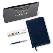 Ручка шариковая PARKER "Jotter Plastic CT", корпус синий, ежедневник А5 синий, пакет, 880896 (арт. 880896)