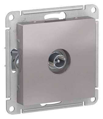 Schneider AtlasDesign мех. роз. TV СУ 1 мест. алюминий (пласт. осн., оконечная, RG6, 1dB) ATN000391 (арт. 662455)