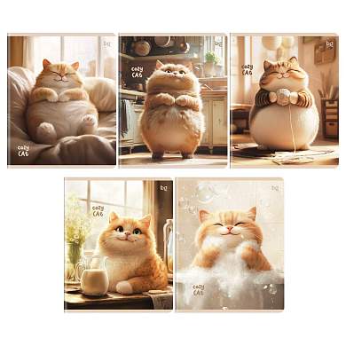 Тетрадь 48л., А5, клетка BG "Cozy cat", выборочный лак (арт. 382146)