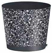 Горшок для цветов Stone Flower D=160мм (2л) прикорн.полив с декором, серый 221606935/01 Homver (арт. 800989)