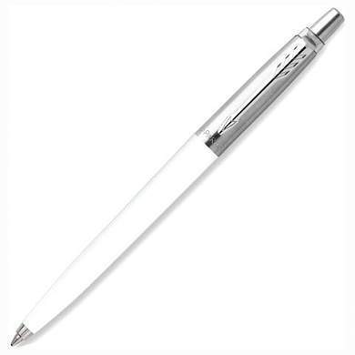 Ручка шариковая PARKER "Jotter Orig White", корпус белый, детали нержавеющая сталь, синяя, RG0032930 (арт. 143867)