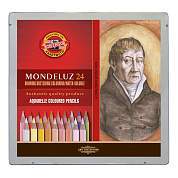 Карандаши акварельные Koh-I-Noor "Mondeluz Portrait 3724", 24цв., заточен., метал. пенал (арт. 324482)