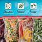 Пакеты для заморозки продуктов, 3 л, КОМПЛЕКТ 100 шт., с замком-застежкой (слайдер), LAIMA (арт. 608914)