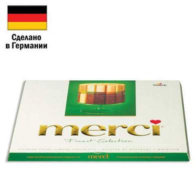 Конфеты MERCI ассорти из шоколада с миндалем, 250 г, ГЕРМАНИЯ, 014457-20 (арт. 620679)