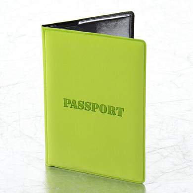 Обложка для паспорта, мягкий полиуретан, "PASSPORT", салатовая, STAFF, 237607 (арт. 237607)
