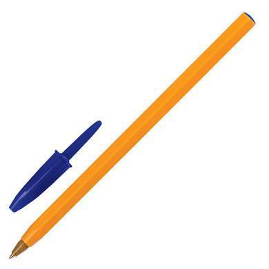 Ручка шариковая BIC "Orange", СИНЯЯ, корпус оранжевый, узел 0,8 мм, линия письма 0,3 мм, 8099221 (арт. 140057)