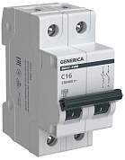 IEK GENERICA автоматический выкл. ВА47-29М 2P 16А 4,5кА х-ка C  MVA21-2-016-C-G (арт. 867867)
