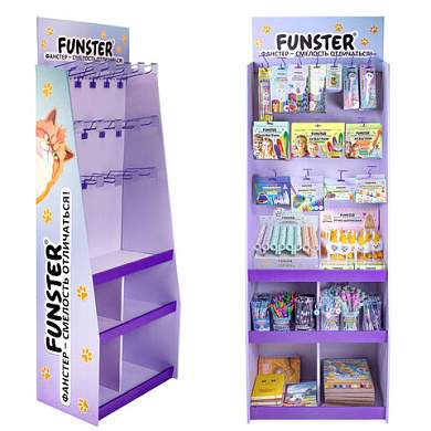 Стойка напольная для размещения товара FUNSTER, 180x60x40 см, 3 полки, 16 крючков, 507854 (арт. 507854)