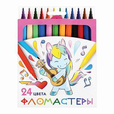 Фломастеры ПИФАГОР "ЕДИНОРОГ", 24 цвета, вентилируемый колпачок, 152450 (арт. 152450)