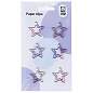 Скрепки фигурные 25мм, MESHU "Stars", 6шт., пакет с европодвесом (арт. 328215)