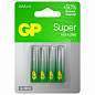 Батарейки КОМПЛЕКТ 4 шт., GP Super, AAA (LR03, 24А), алкалиновые, мизинчиковые, блистер, 24A-2CR4 (арт. 450436)