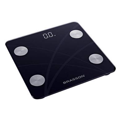 Весы напольные диагностические BRASSON (БРАССОН) FS-33D, 30x30 см, до 180 кг, 15 параметров, стекло, черные, 458447 (арт. 458447)